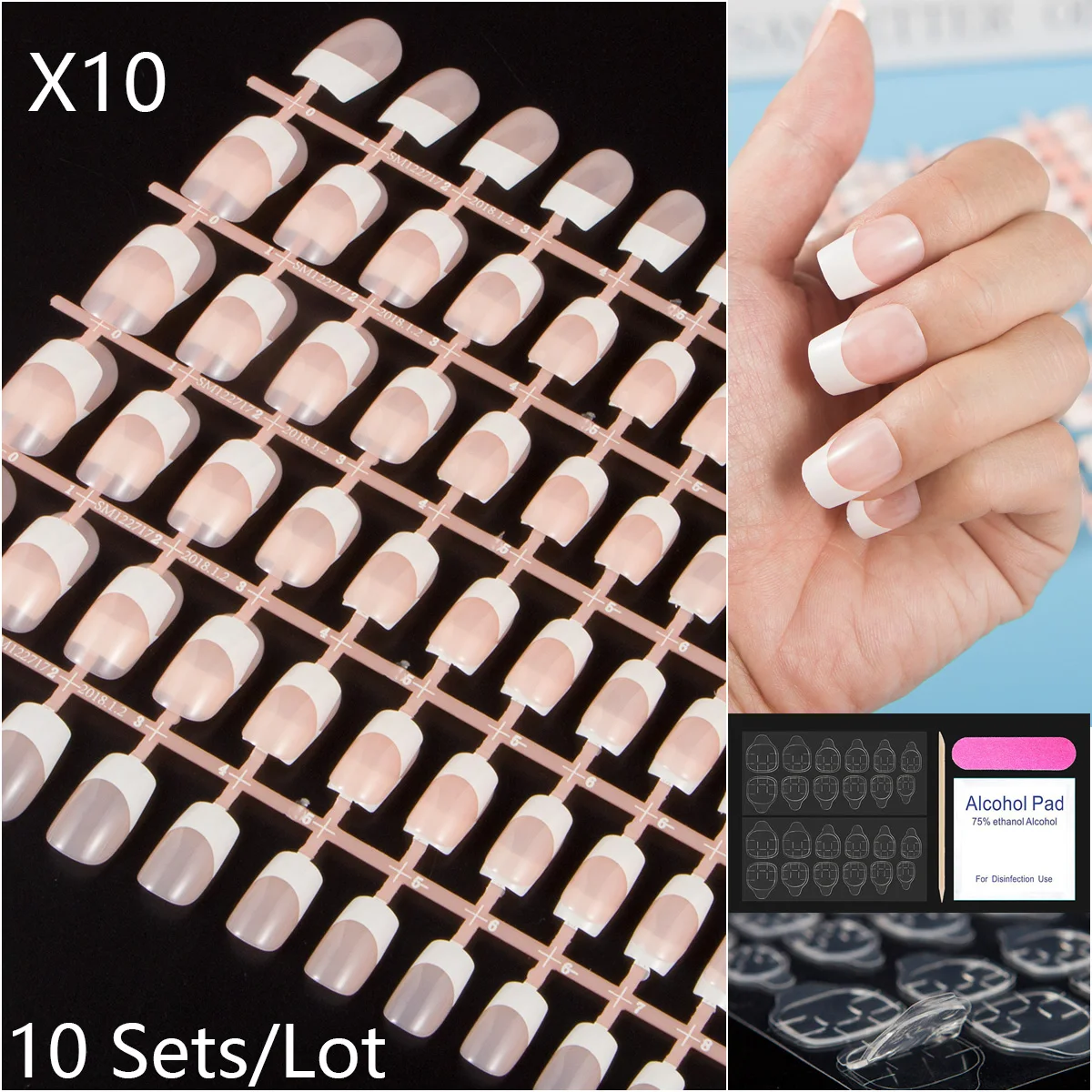 Nail Adhesive Stickers Inculded 10 Packs/Lot French Sqaure False Nail Press on Fake Nail Full Cover Middle Length Nail DIY
Nail Adhesive Stickers Inculded 10 Packs/Lot French Sqaure False Nail Press on Fake Nail Full Cover Middle Length Nail DIY