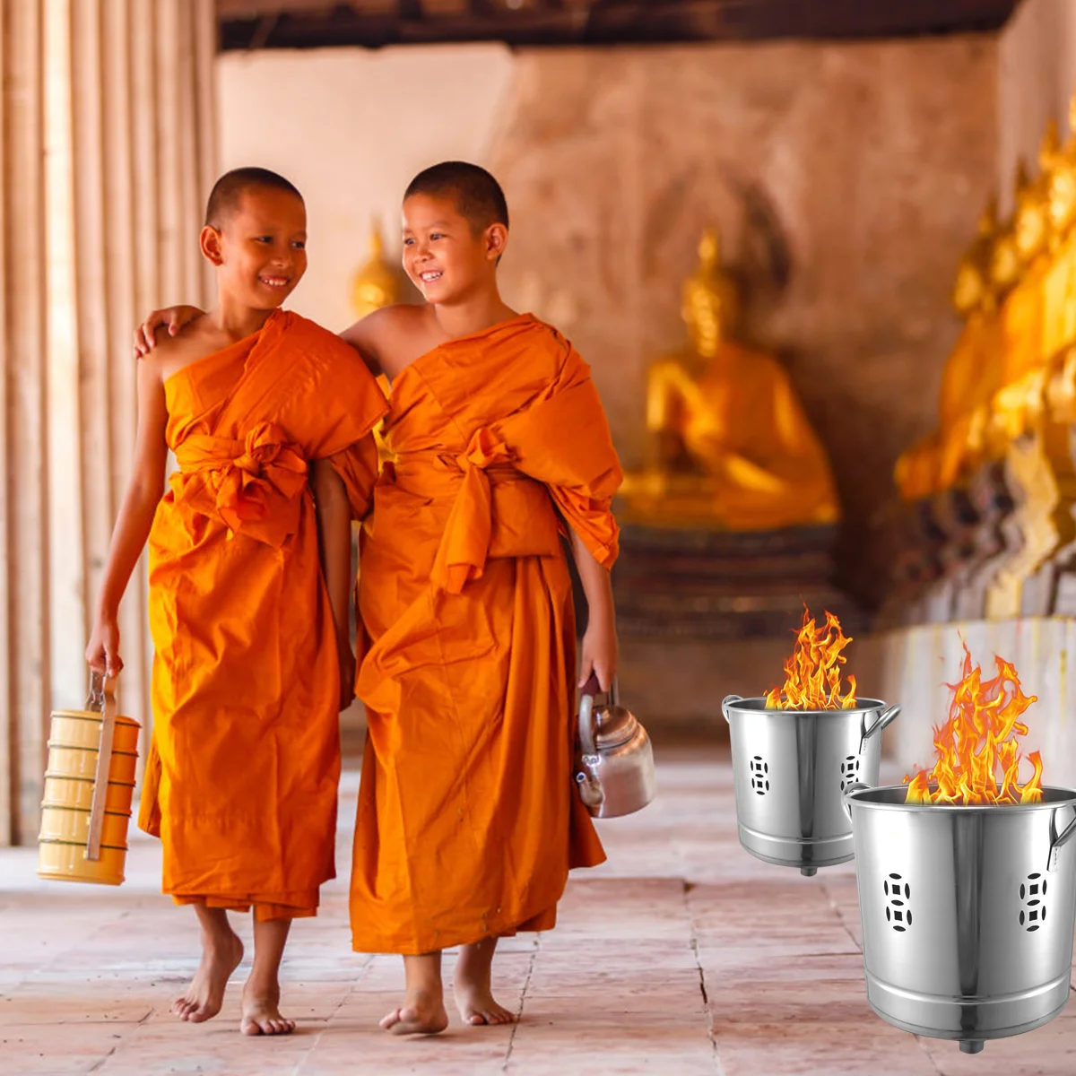 2pcs bucket with lid stainless steel burn incinerator cage portable outdoor fire wood burning incinerator can for outdoor home
2pcs bucket with lid stainless steel burn incinerator cage portable outdoor fire wood burning incinerator can for outdoor home