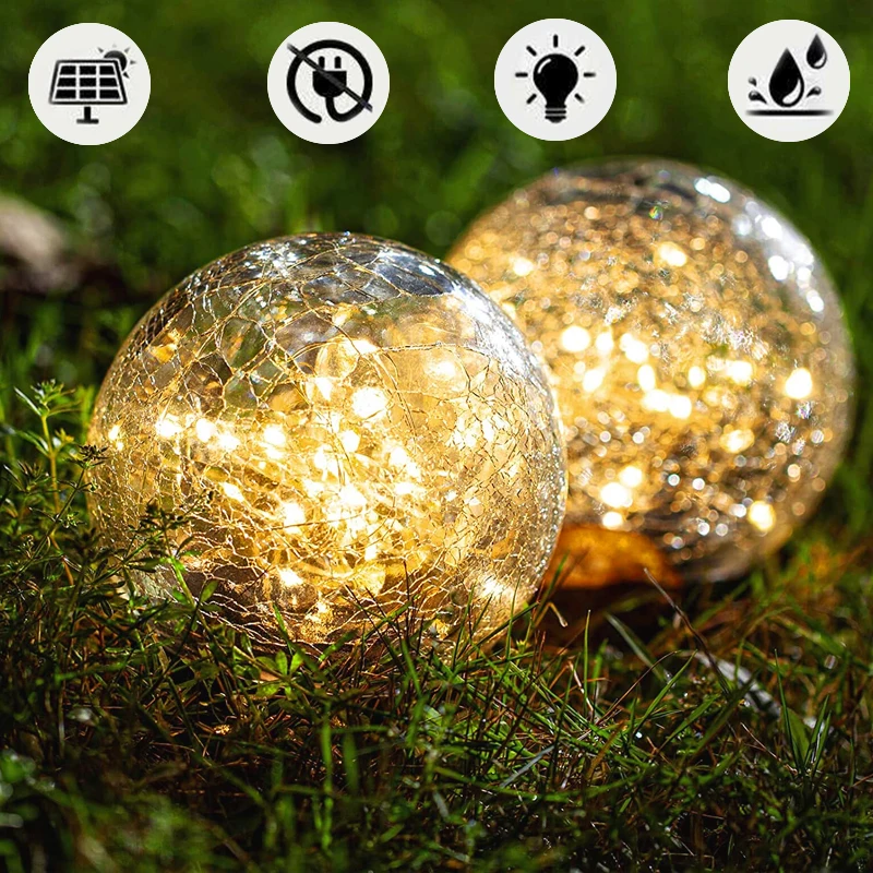 Solar Light Garden LED Cracked Glass Ball Outdoor Christmas Party Decoration Sunlight Landscape Lawn Lamp for Walkway Courtyard
Solar Light Garden LED Cracked Glass Ball Outdoor Christmas Party Decoration Sunlight Landscape Lawn Lamp for Walkway Courtyard