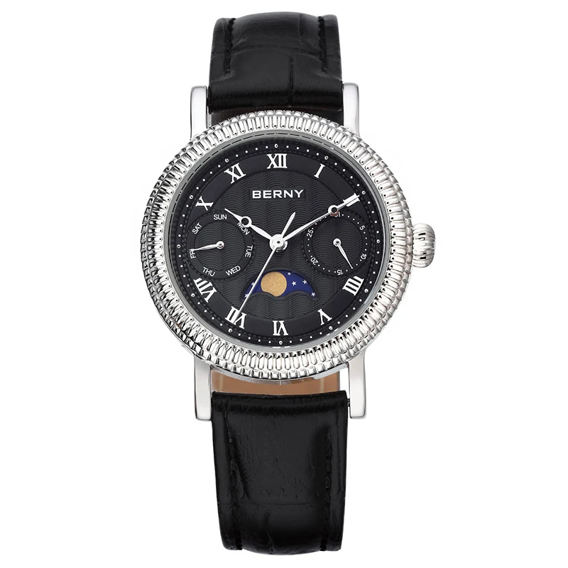 Berny Watch Women's Quartz Wristwatch Moon Phase Multifunction Movement Leather Watch Bands Waterproof Business Watches For Lady
Berny Watch Women's Quartz Wristwatch Moon Phase Multifunction Movement Leather Watch Bands Waterproof Business Watches For Lady
