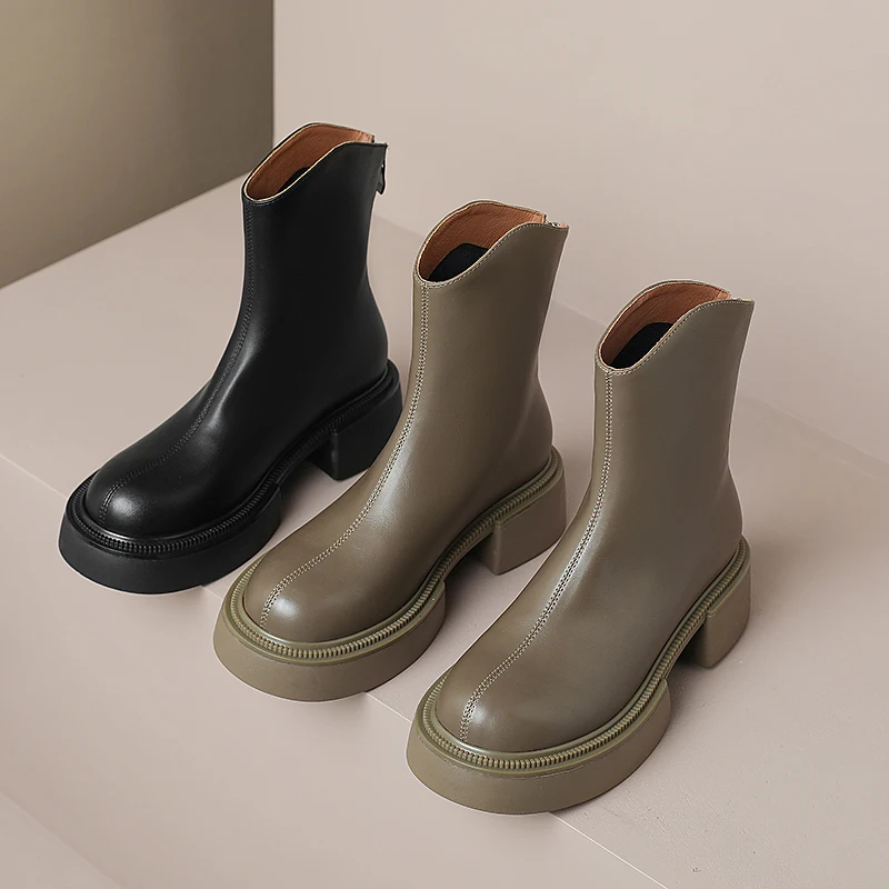 2022 Winter Leather Women Boots Round Toe Chunk Heel Platform Shoes Mid-calf Solid Chelsea Boots Casual Women Shoes High Heels
2022 Winter Leather Women Boots Round Toe Chunk Heel Platform Shoes Mid-calf Solid Chelsea Boots Casual Women Shoes High Heels