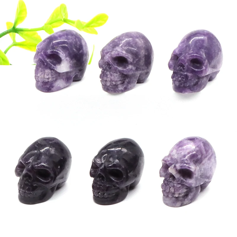 10Pcs Lilac Lepidolite Skull Statue Natural Healing Crystals Stone Crystal Hand Carved Healing Jewelry Rome Decoration Gifts
10Pcs Lilac Lepidolite Skull Statue Natural Healing Crystals Stone Crystal Hand Carved Healing Jewelry Rome Decoration Gifts