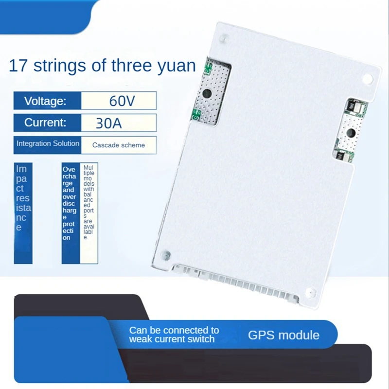 17S 60V 30A Ternary Same Mouth BMS Lithium Battery Protection Board For Electric Car Tricycle 
17S 60V 30A Ternary Same Mouth BMS Lithium Battery Protection Board For Electric Car Tricycle