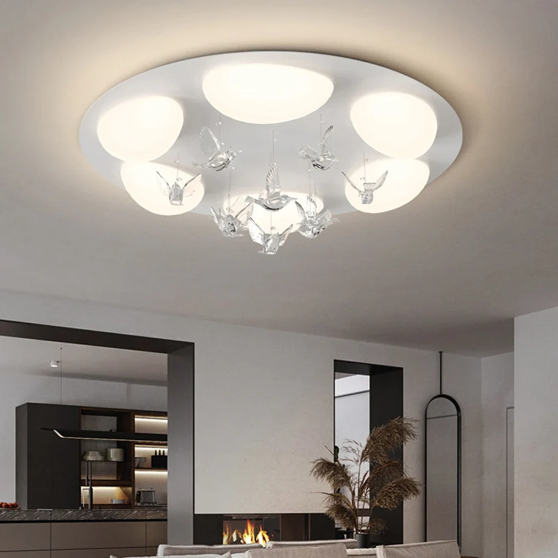 Nordic White Iron Led Ceiling Lights 3D birds Ceiling Lamp Acrylic Stone Shades Chandelier Lighting Bedroom Led Luminarias Lamp
Nordic White Iron Led Ceiling Lights 3D birds Ceiling Lamp Acrylic Stone Shades Chandelier Lighting Bedroom Led Luminarias Lamp