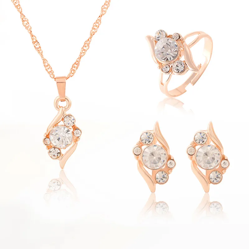 MINHIN Gold Color Crystal Zircon Jewelry Sets for Women Gold Plated Chains Necklace Earrings Ring Engagement Jewelry Sets
MINHIN Gold Color Crystal Zircon Jewelry Sets for Women Gold Plated Chains Necklace Earrings Ring Engagement Jewelry Sets