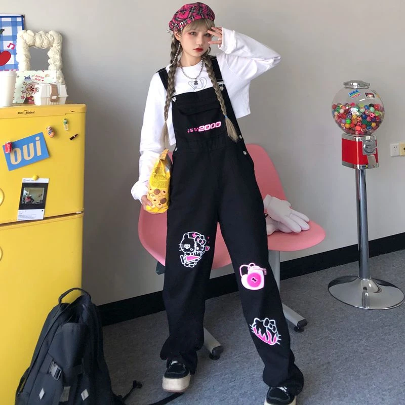 Harajuku Retro Cute Women Jumpsuits Loose Straight Hot Girl Cartoon Print Sweet Street Siamese Overalls Y2k Casual Trousers
Harajuku Retro Cute Women Jumpsuits Loose Straight Hot Girl Cartoon Print Sweet Street Siamese Overalls Y2k Casual Trousers