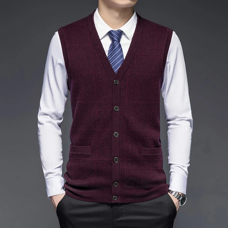 Pure Wool Cardigan Men's Vest V-neck Loose Thick 100% Wool Sweater Autumn and Winter High-End Knitted Waistcoat Vest
Pure Wool Cardigan Men's Vest V-neck Loose Thick 100% Wool Sweater Autumn and Winter High-End Knitted Waistcoat Vest