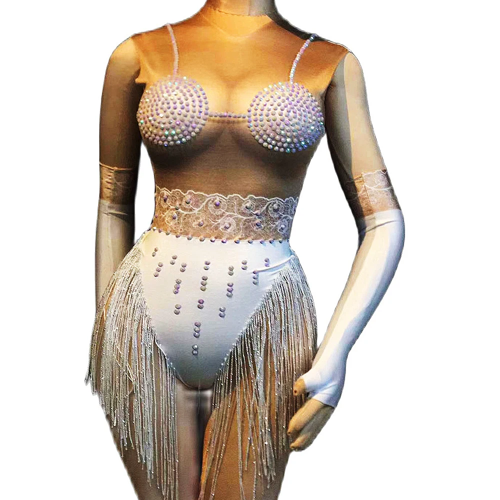 Shining Rhinestones Women Bodysuits White Gloves Nightclub Bar Prom Party Birthday Celebrate Outfit DJ Singer Dance Stage Wear
Shining Rhinestones Women Bodysuits White Gloves Nightclub Bar Prom Party Birthday Celebrate Outfit DJ Singer Dance Stage Wear