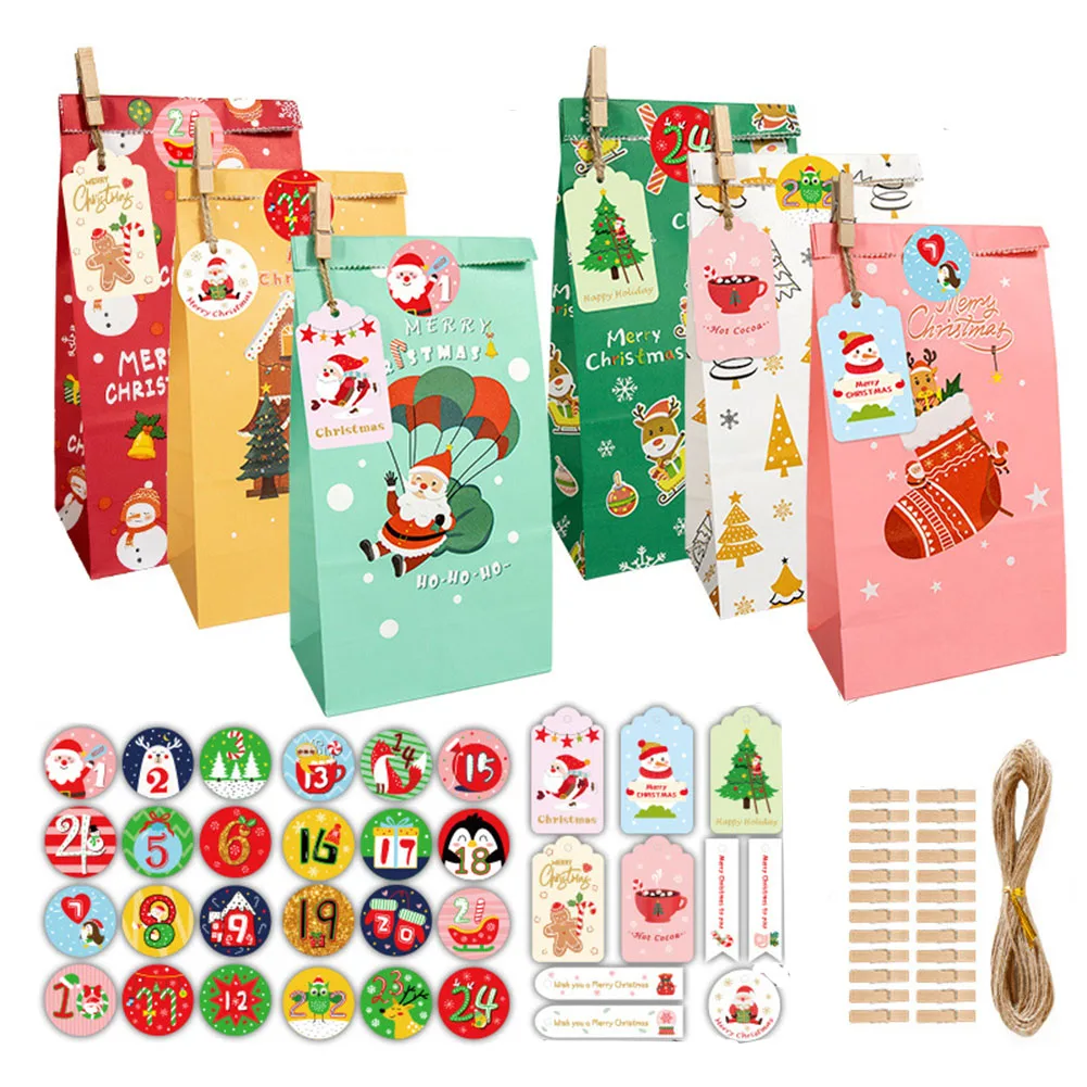 24pcs Xmas Gift Bags Christmas Kraft Paper Bag Tote Bag Christmas Eve Gift Wrapping Package Christmas Calendar Holiday Decor
24pcs Xmas Gift Bags Christmas Kraft Paper Bag Tote Bag Christmas Eve Gift Wrapping Package Christmas Calendar Holiday Decor