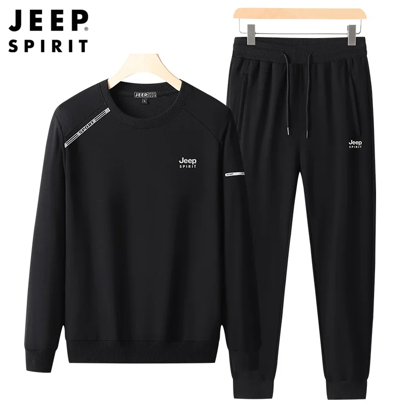JEEP SPIRIT Autumn Men Casual Sweater Set Brand Print Round Neck Long Sleeve Top Loose Drawstring Pants Straight Trousers Suit
JEEP SPIRIT Autumn Men Casual Sweater Set Brand Print Round Neck Long Sleeve Top Loose Drawstring Pants Straight Trousers Suit