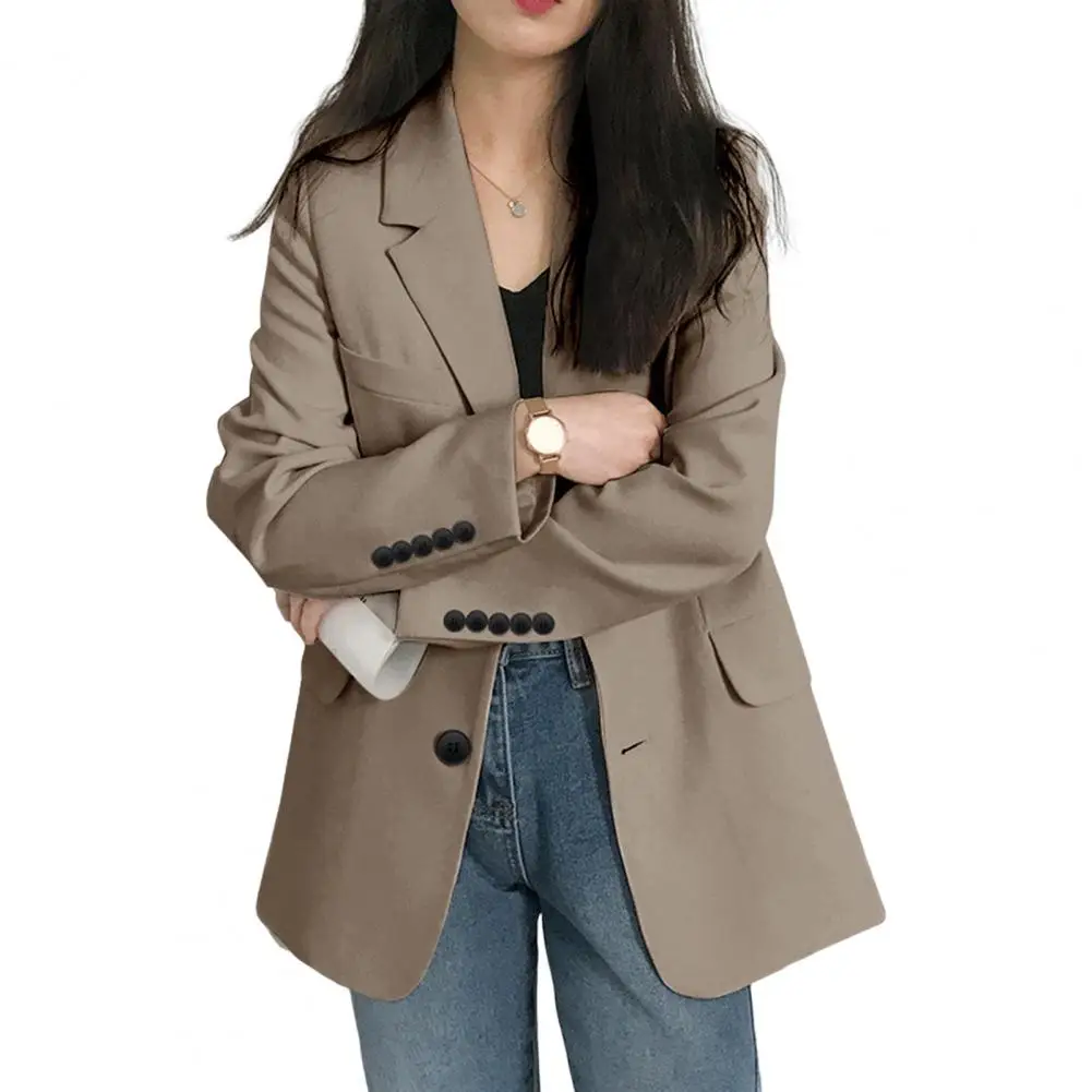 Formal Business Blazer Women Solid Color Cardigan Spring Autumn Flap Pockets Button Casual Blazer for OL Work
Formal Business Blazer Women Solid Color Cardigan Spring Autumn Flap Pockets Button Casual Blazer for OL Work