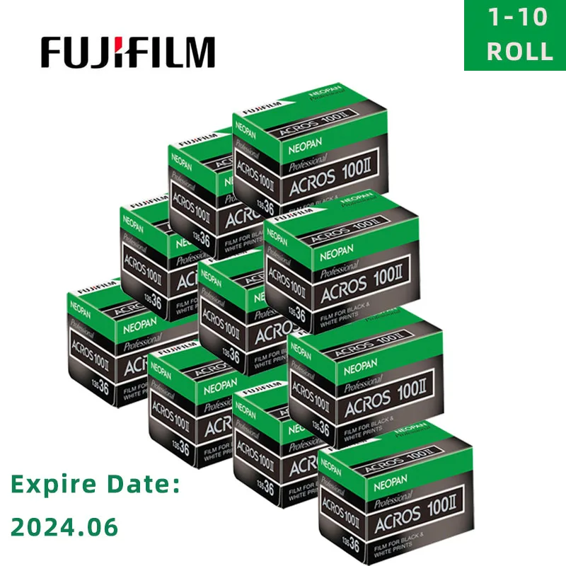 

1-10Rolls Fujifilm 135mm B&W Film Acros Ⅱ 36 Professional 100 Degree Negative DX Code Automatic Recognition Sensitivity