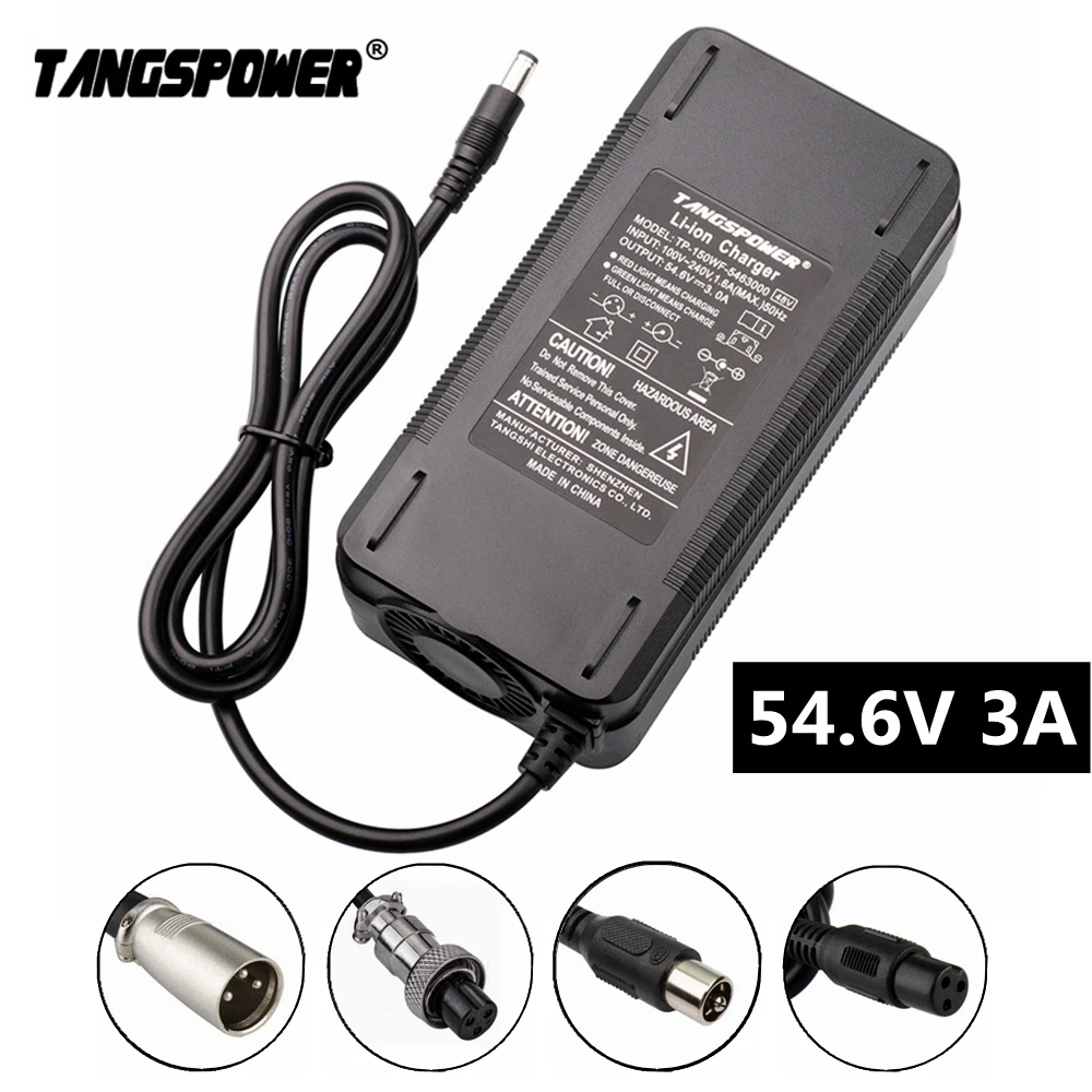 TANGSPOWER 54.6V 3A Lithium Battery Charger 54.6V3A electric bike Charger for 13S 48V Li-ion Battery pack charger High quality
TANGSPOWER 54.6V 3A Lithium Battery Charger 54.6V3A electric bike Charger for 13S 48V Li-ion Battery pack charger High quality