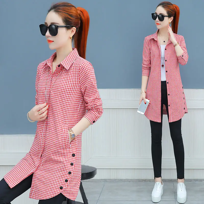 Vintage Plaid Shirts Women Spring Long Sleeve Button Up Shirt Korean Fashion Casual Fall Outwear Tops Blusas 2022 K498
Vintage Plaid Shirts Women Spring Long Sleeve Button Up Shirt Korean Fashion Casual Fall Outwear Tops Blusas 2022 K498