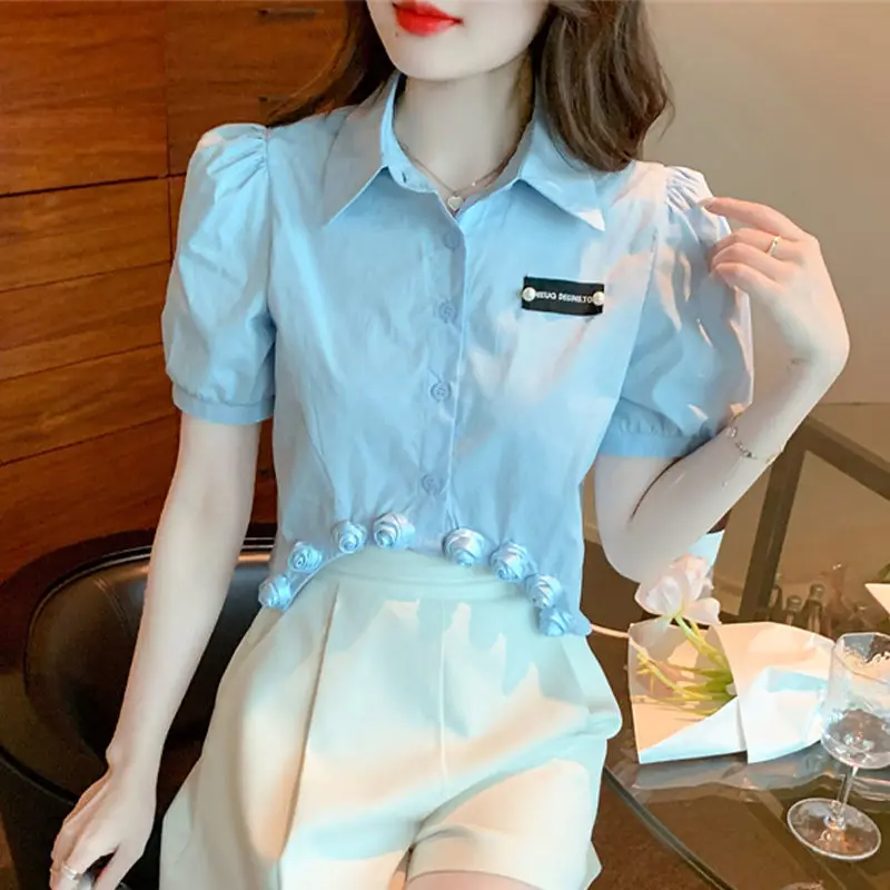 Three -dimensional flowers short -sleeved female new French bottoming shirt super immortal blouse high -end top blouse female
Three -dimensional flowers short -sleeved female new French bottoming shirt super immortal blouse high -end top blouse female