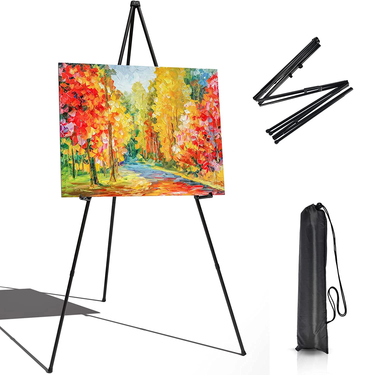 Portable Artist Easel Stand 63'' Black Picture Stand Painting Easel with Bag - Table Top Art Drawing Easels for Painting Canvas
Portable Artist Easel Stand 63'' Black Picture Stand Painting Easel with Bag - Table Top Art Drawing Easels for Painting Canvas