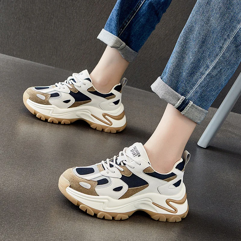 Genuine Leather Platform Sneakers Women's Running Shoes Woman Tennis Female Mesh Sports Shoes for Women Autumn Trainers New
Genuine Leather Platform Sneakers Women's Running Shoes Woman Tennis Female Mesh Sports Shoes for Women Autumn Trainers New