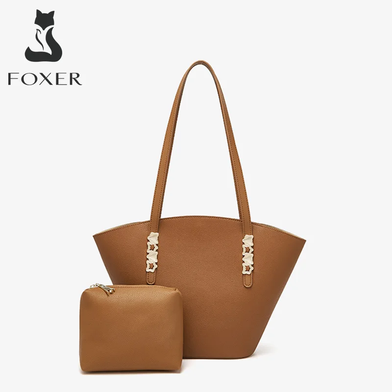 FOXER Lady Split Leather Commuter Composite Handbag Fashion Large Capacity Women Tote Bag Simple Retro High Quality Shoulder Bag
FOXER Lady Split Leather Commuter Composite Handbag Fashion Large Capacity Women Tote Bag Simple Retro High Quality Shoulder Bag