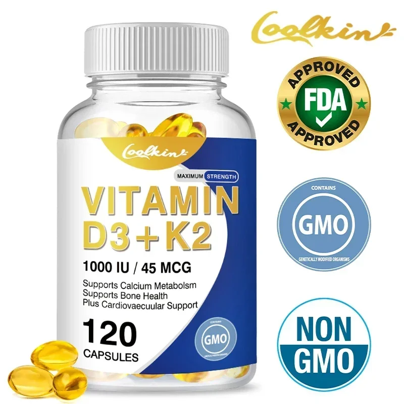 Natural Organic Vitamin D3+K2 Capsules - Contains A Variety of Vitamins & Minerals To Promote Bone and Joint Health
Natural Organic Vitamin D3+K2 Capsules - Contains A Variety of Vitamins & Minerals To Promote Bone and Joint Health