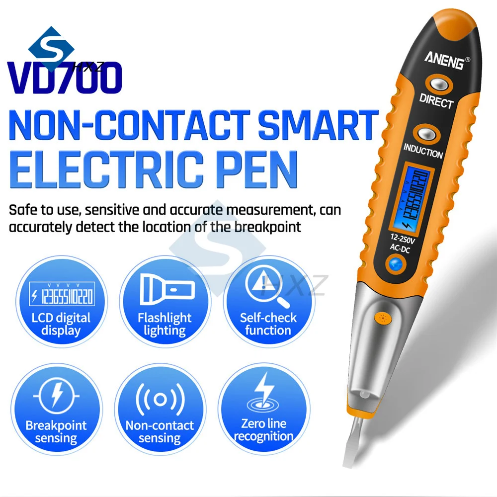AC/DC 12-250V Digital Test Pencil Tester Electrical Voltage Detector Pen LCD Display Screwdriver for Electrician Tools
AC/DC 12-250V Digital Test Pencil Tester Electrical Voltage Detector Pen LCD Display Screwdriver for Electrician Tools