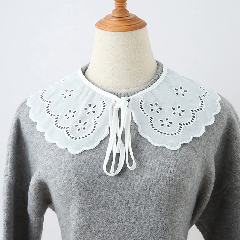 Women Scalloped Lace Trim Scarf Shawl Hollow Out Embroidery Floral Lace-Up False Collar Necklace Capelet Decorative Clothing
Women Scalloped Lace Trim Scarf Shawl Hollow Out Embroidery Floral Lace-Up False Collar Necklace Capelet Decorative Clothing