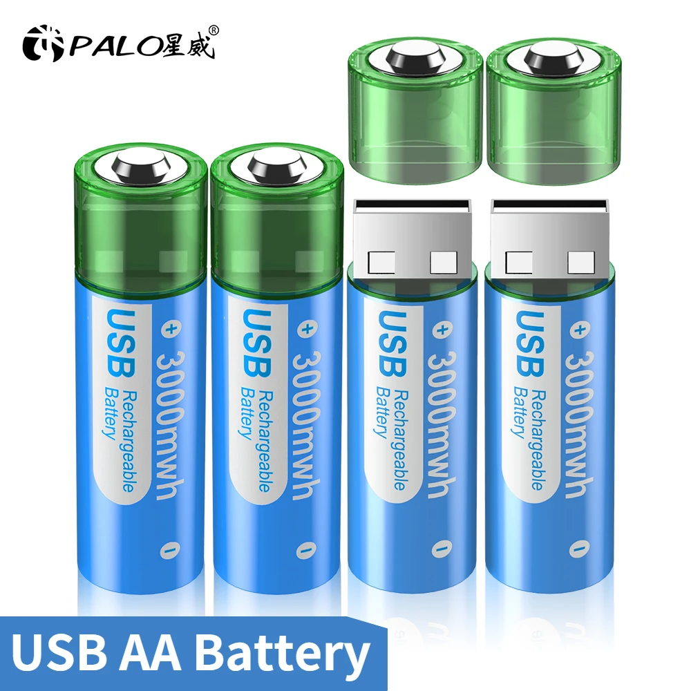 Palo 1.5V AA 3000mAh USB Rechargeable Li-ion Lithium Battery Usb AA Batteries For Remote Control Mouse Small Fan Electric Toy
Palo 1.5V AA 3000mAh USB Rechargeable Li-ion Lithium Battery Usb AA Batteries For Remote Control Mouse Small Fan Electric Toy