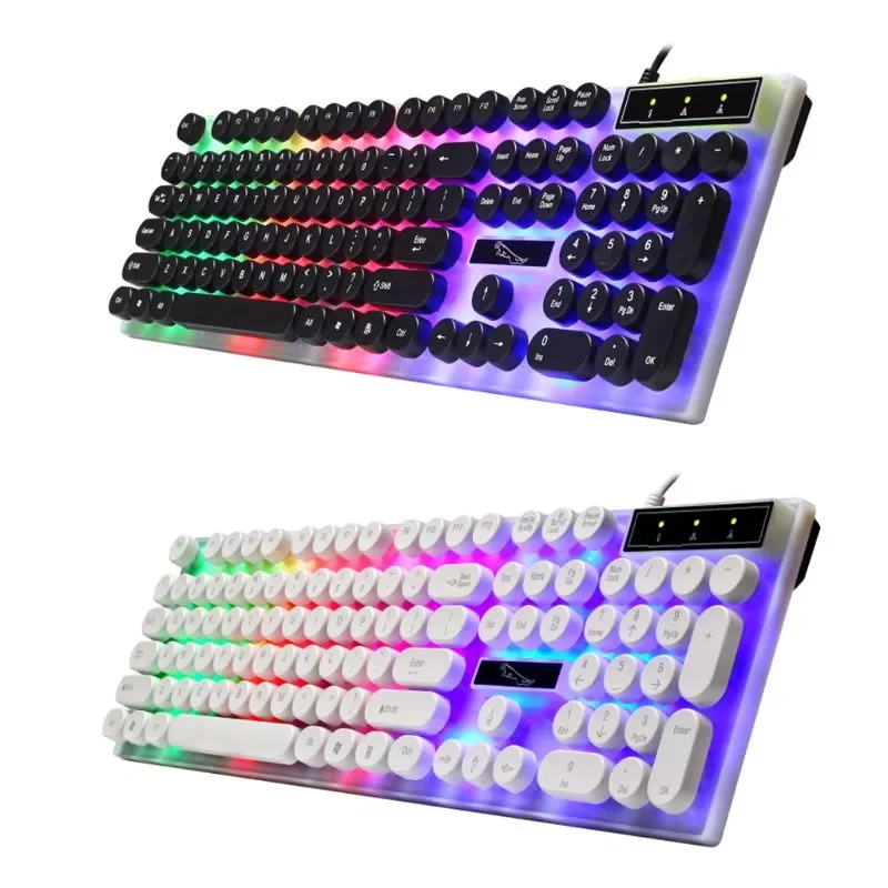 Glowing Keyboard with Round Keycaps for PC/Laptop Retro Gaming Backlit Keyboard for Computer Gamers
Glowing Keyboard with Round Keycaps for PC/Laptop Retro Gaming Backlit Keyboard for Computer Gamers