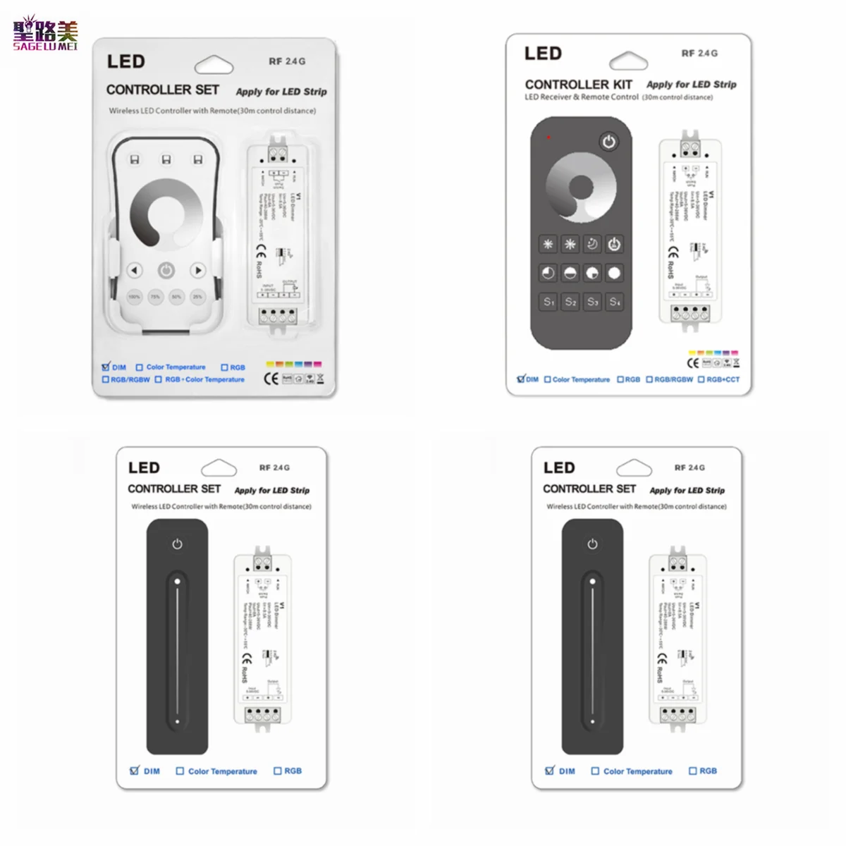 DC5V-36V 24V 12V 8A LED Controller Set V1+ 2.4G RF R11 RT1 R6-1 Remote Dimmer For Constant Voltage Single Color LED Strip Tape
DC5V-36V 24V 12V 8A LED Controller Set V1+ 2.4G RF R11 RT1 R6-1 Remote Dimmer For Constant Voltage Single Color LED Strip Tape