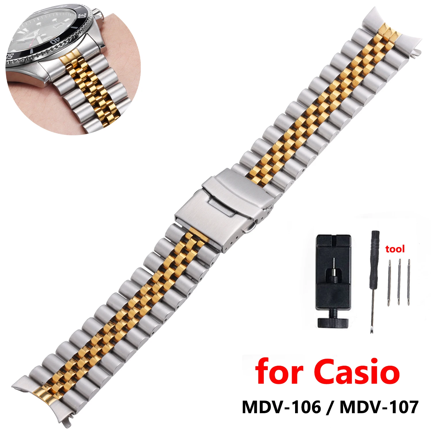 Watch Strap for Casio MDV-106 MDV-107 2784 Watchband 316L Stainless Steel Bracelet Men's Accessories 22mm
Watch Strap for Casio MDV-106 MDV-107 2784 Watchband 316L Stainless Steel Bracelet Men's Accessories 22mm
