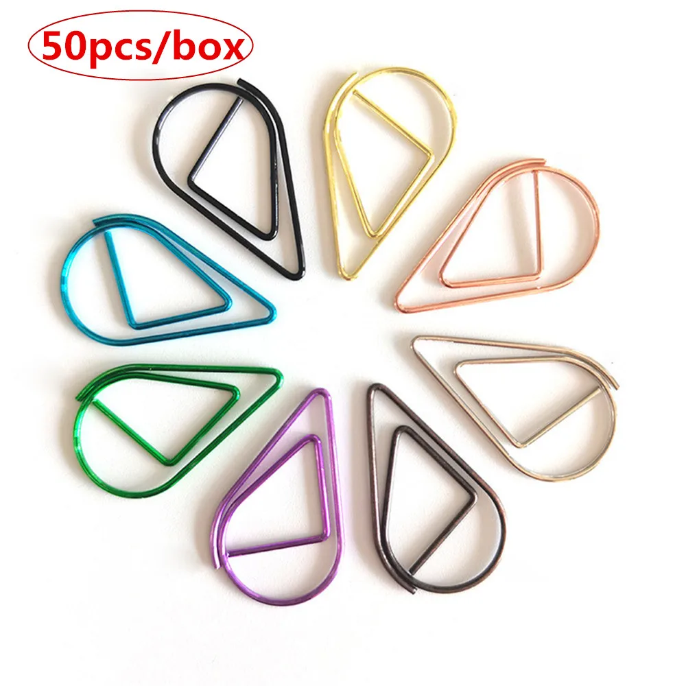 50pcs Creative Waterdrop Shaped Paper Clip Multicolor Metal Binder Clip Bookmark Photo Memo Ticket Clip Stationery Supplies
50pcs Creative Waterdrop Shaped Paper Clip Multicolor Metal Binder Clip Bookmark Photo Memo Ticket Clip Stationery Supplies