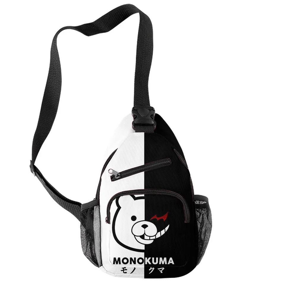 

Danganronpa Monokuma Boys Girls Chest Bag Anime Cartoon Oxford Waterproof Outdoor Sports Travel Crossbody Shoulder Bag