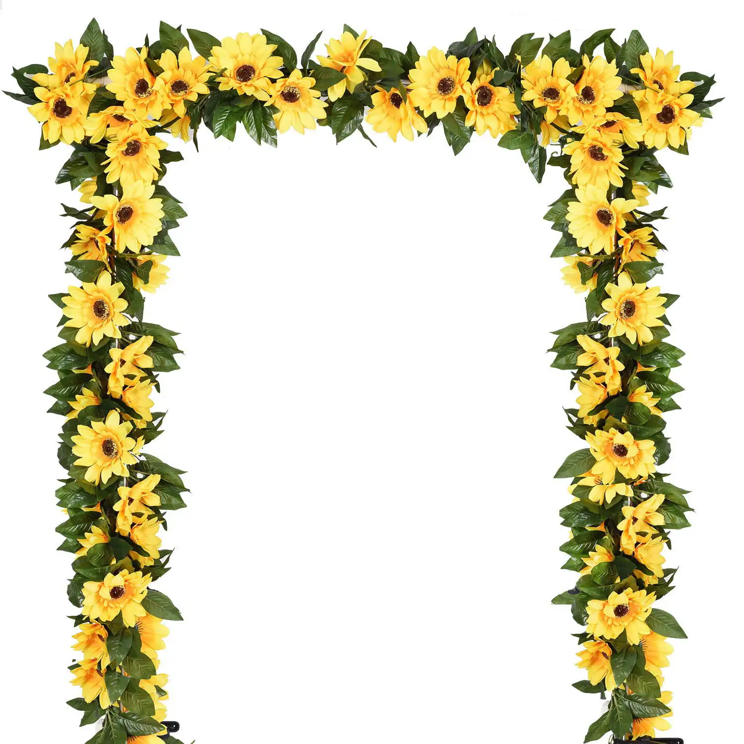 2 Pack Artificial Yellow Sunflower Garland Silk Sunflower with Green Leaves, 7.2ft
2 Pack Artificial Yellow Sunflower Garland Silk Sunflower with Green Leaves, 7.2ft