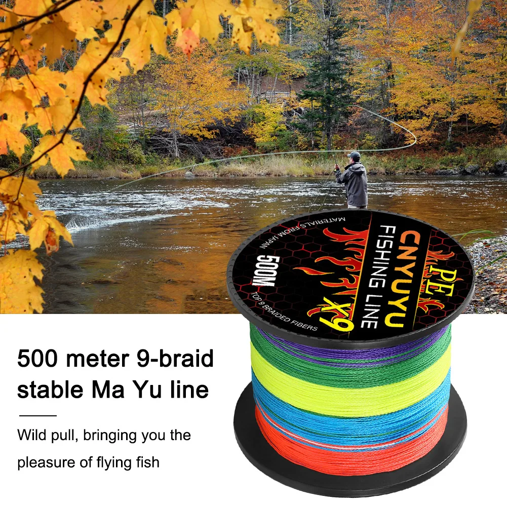 500M 9 Strands Super Strong Fishing Line Super Durable PE Line Fishing Woven Wire Rainbow Color 10.6-90LB for Extra Visibility
500M 9 Strands Super Strong Fishing Line Super Durable PE Line Fishing Woven Wire Rainbow Color 10.6-90LB for Extra Visibility