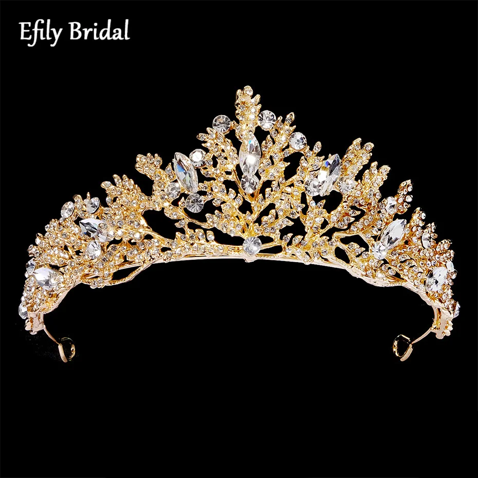 Efily Luxury Gold Color Wedding Tiara for Brides Headdress Crystal Rhinestone Crown Hair Accessories Bridal Headpiece Jewelry
Efily Luxury Gold Color Wedding Tiara for Brides Headdress Crystal Rhinestone Crown Hair Accessories Bridal Headpiece Jewelry