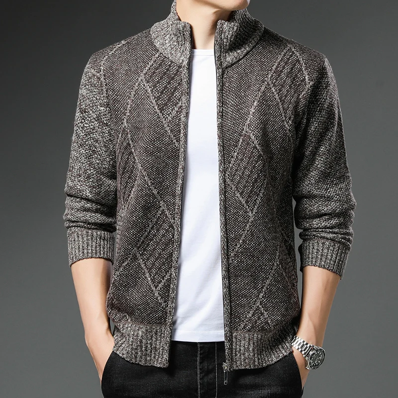 Autumn and Winter New Men's Fashion Stand Collar Cardigan Mens Zipper Plush Solid Casual Sweater Coat Men Knitting Sweater
Autumn and Winter New Men's Fashion Stand Collar Cardigan Mens Zipper Plush Solid Casual Sweater Coat Men Knitting Sweater