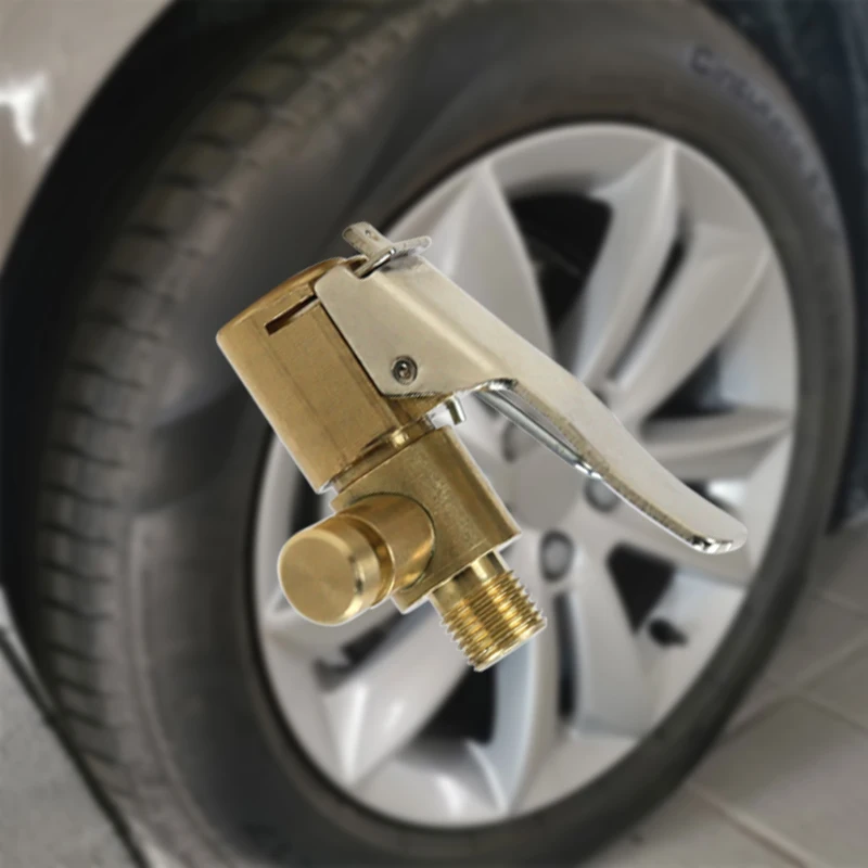 

1pcs 8mm Brass Car Tire Inflator Chuck Air Compressor Pump Lock on Nozzle Fine Thread Deflation Air Chuck Pump Valve Clip
