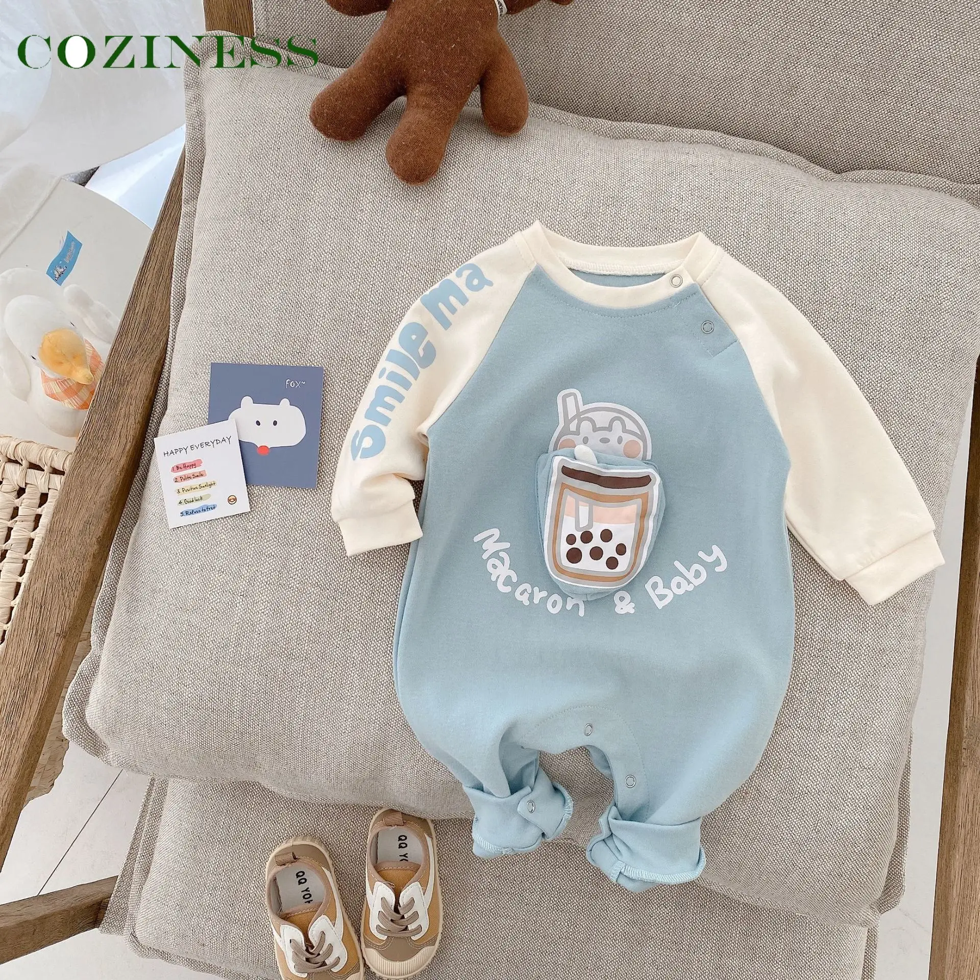 Комбинезон для новорожденных, с длинным рукавом и мультяшным принтом
Комбинезон для новорожденных, с длинным рукавом и мультяшным принтом