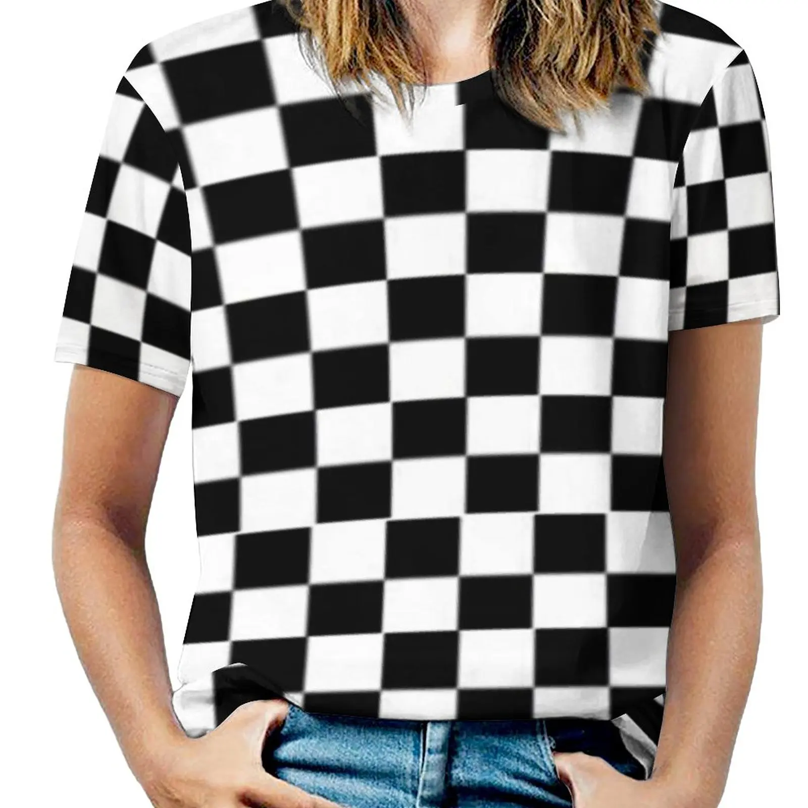 Black And White Plaid T Shirt Checkerboard Print Cool T-Shirts Short Sleeve Basic Tee Shirt Summer Graphic Clothing Big Size
Black And White Plaid T Shirt Checkerboard Print Cool T-Shirts Short Sleeve Basic Tee Shirt Summer Graphic Clothing Big Size