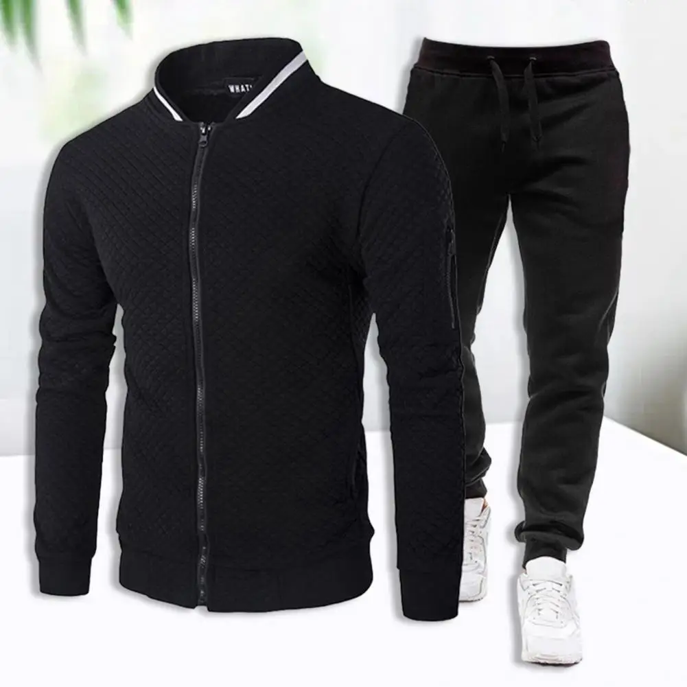 Two-piece Set Stylish Men's Sports Wear Set for Outdoor Activities Stand Collar Zipper Jacket Elastic Waist Jogger for Running
Two-piece Set Stylish Men's Sports Wear Set for Outdoor Activities Stand Collar Zipper Jacket Elastic Waist Jogger for Running