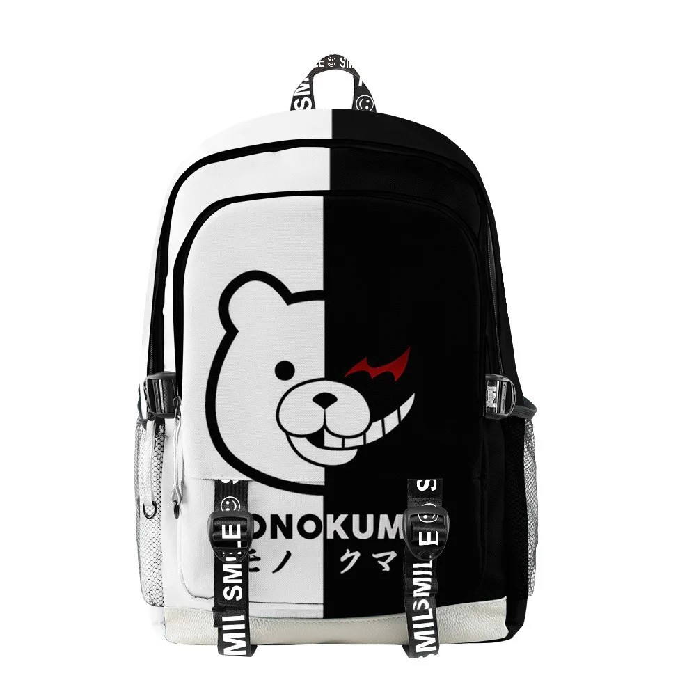 

Fashion Japan Anime Danganronpa Monokuma School Bags Unisex 3D Print Oxford Waterproof Notebook multifunction Travel Backpacks