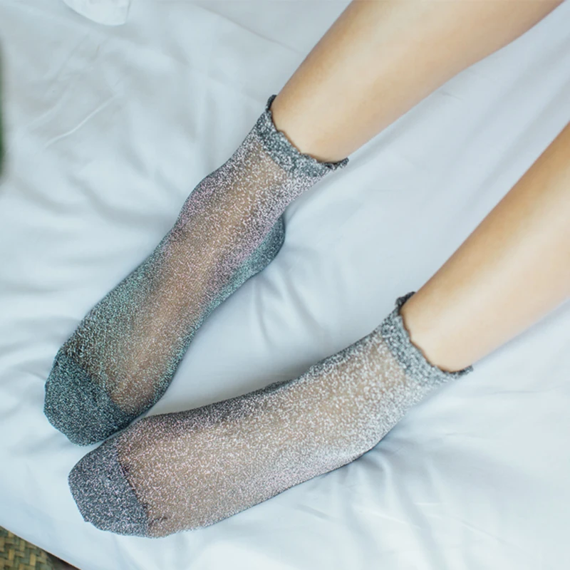 Women Sequin Silk Sock Fashion Shiny Glitter Ankles Socks Spring Summer Thin Gauze Transparent Lady Sox Soft Comfortable Hosiery
Women Sequin Silk Sock Fashion Shiny Glitter Ankles Socks Spring Summer Thin Gauze Transparent Lady Sox Soft Comfortable Hosiery