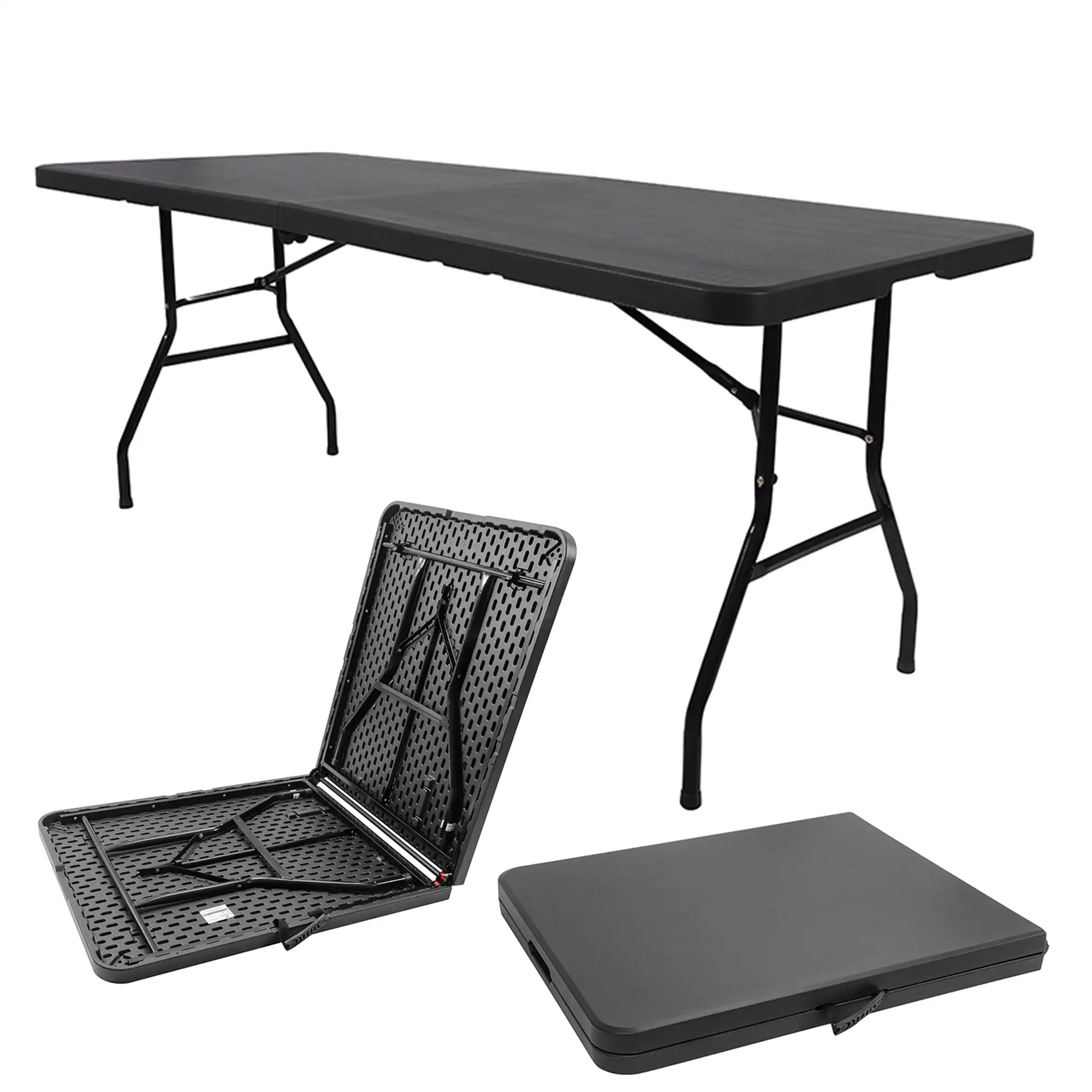 SUGIFT Folding Table 6ft Portable Heavy Duty Plastic Fold-in-Half Utility Foldable Table Plastic Dining Table (BLACK)
SUGIFT Folding Table 6ft Portable Heavy Duty Plastic Fold-in-Half Utility Foldable Table Plastic Dining Table (BLACK)