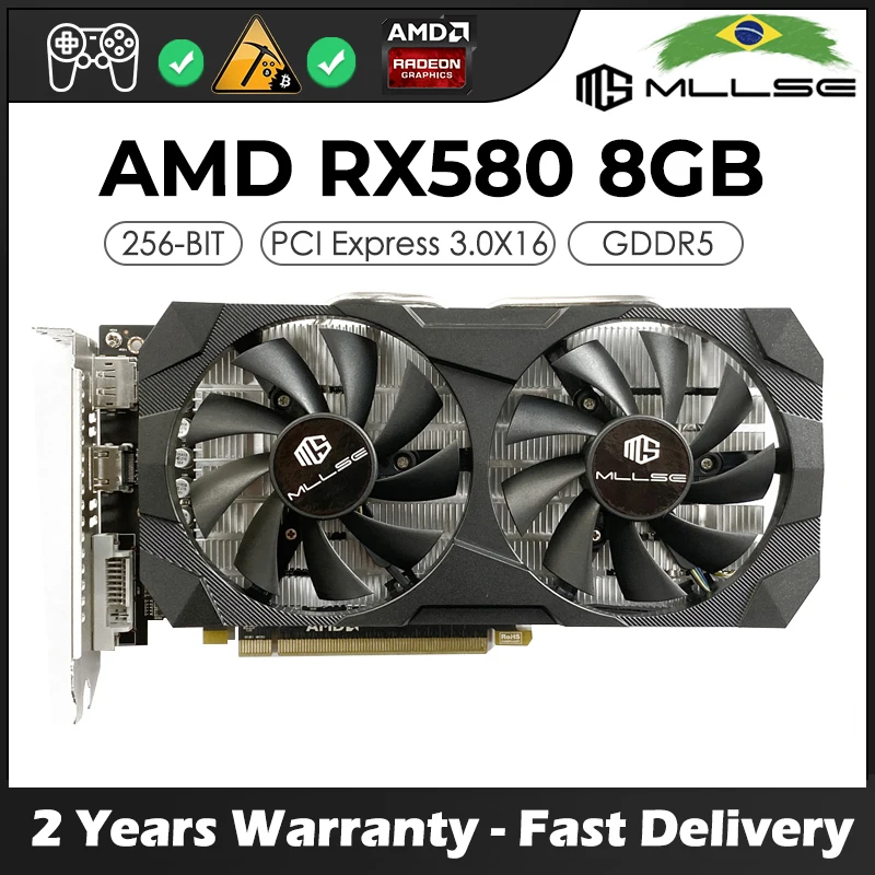 MLLSE AMD Radeon RX580 8 ГБ GDDR5 компьютерный ПК игровая графическая карта 256 бит стандартная видеокарта
MLLSE AMD Radeon RX580 8 ГБ GDDR5 компьютерный ПК игровая графическая карта 256 бит стандартная видеокарта