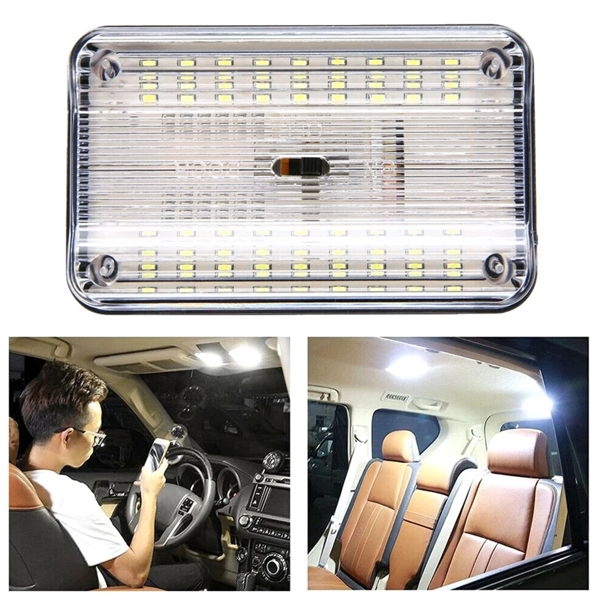 new Car Interior Roof Lights 12V 36 LED Bulbs White Vehicle Ceiling LED Lighting Lamp Car Dome Reading Light with On/Off Switch
new Car Interior Roof Lights 12V 36 LED Bulbs White Vehicle Ceiling LED Lighting Lamp Car Dome Reading Light with On/Off Switch