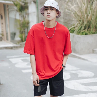 A Summer solid color round neck loose T-shirt men's half sleeve t-shirt bottoming shirt
A Summer solid color round neck loose T-shirt men's half sleeve t-shirt bottoming shirt