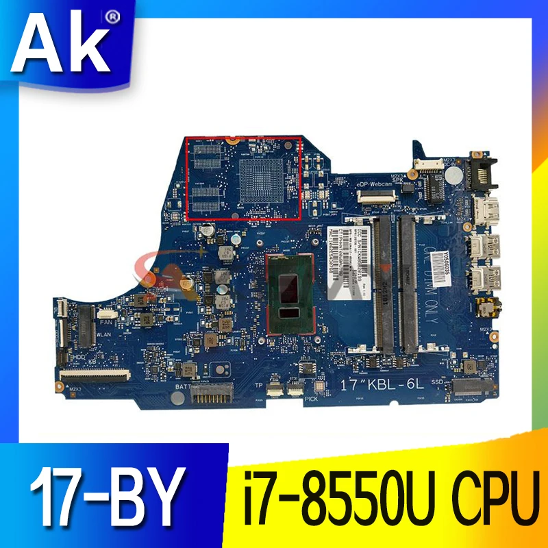 For HP 17-by0xxx 17-by00 Series laptop motherboard 6050A2982701 L22735-601 i7-8550u DDR4 UMA integrated graphics
For HP 17-by0xxx 17-by00 Series laptop motherboard 6050A2982701 L22735-601 i7-8550u DDR4 UMA integrated graphics
