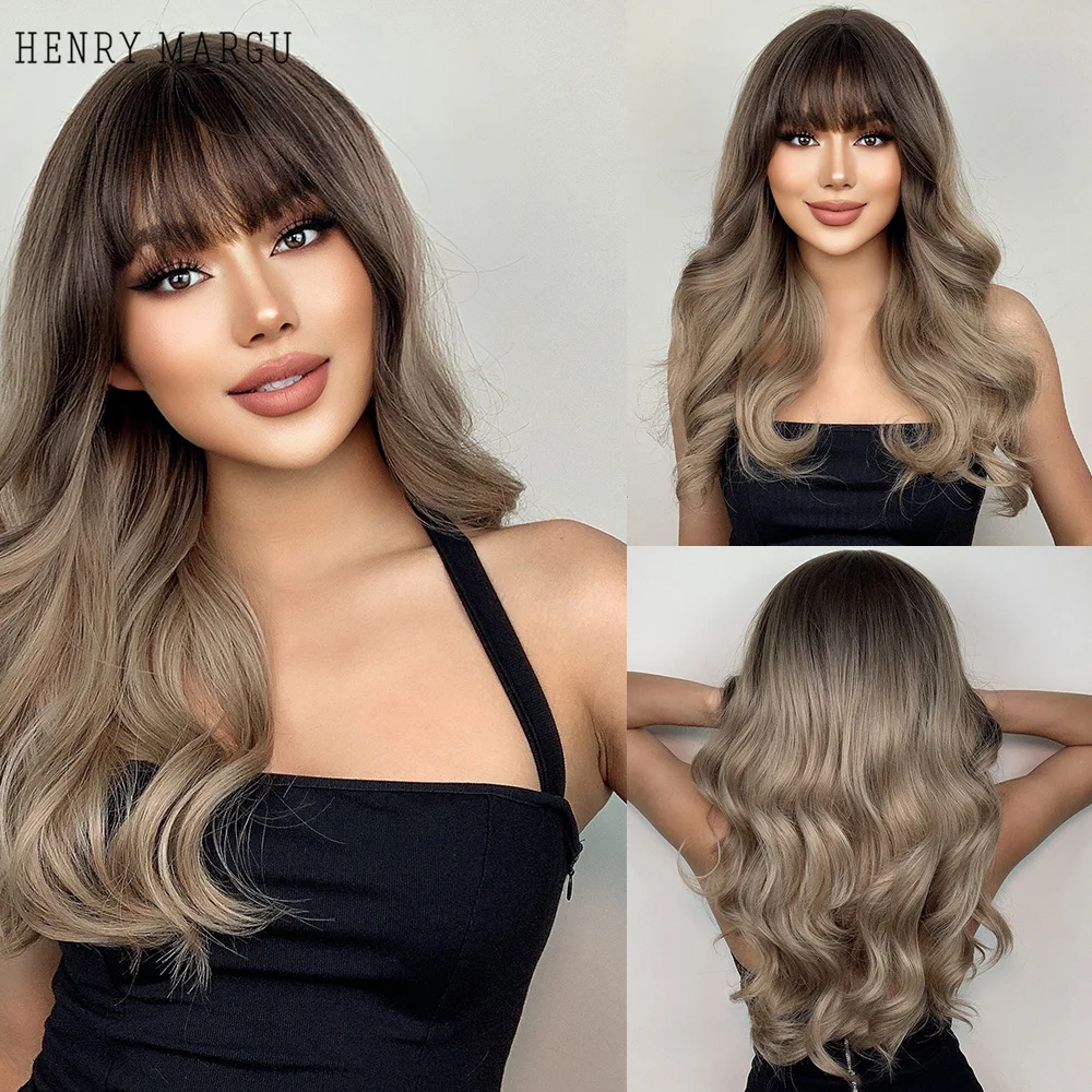 HENRY MARG Long Synthetic Wigs with Bangs Ash Brown Ombre Body Wavy Wig for Black Women Wedding Party Heat Resistant Natural
HENRY MARG Long Synthetic Wigs with Bangs Ash Brown Ombre Body Wavy Wig for Black Women Wedding Party Heat Resistant Natural