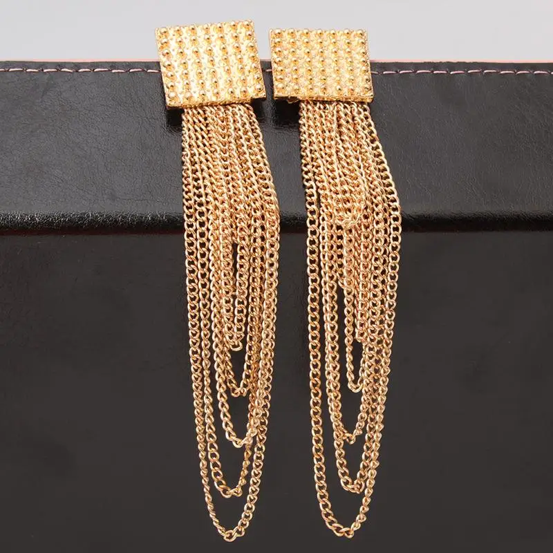 Модные золотые серебряные серьги с кисточками 
Модные золотые серебряные серьги с кисточками