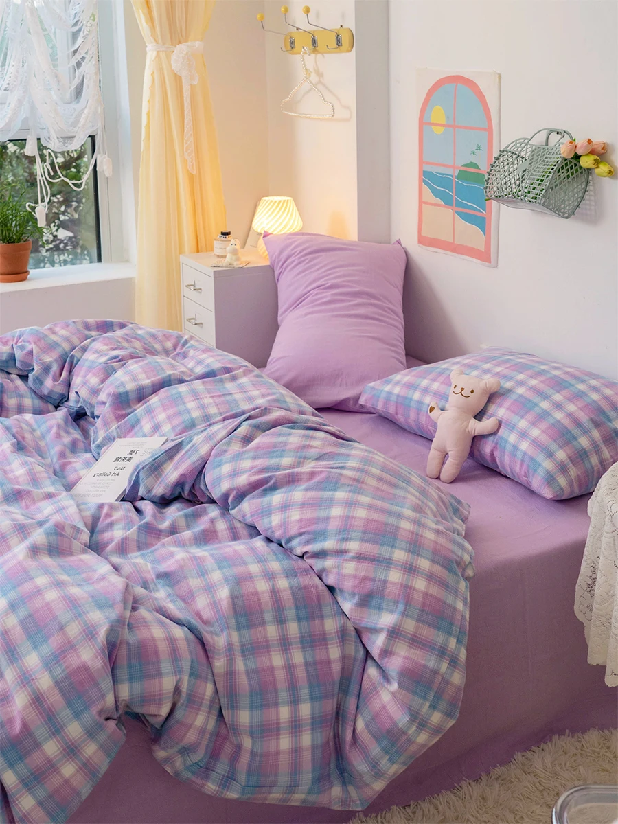 Pure Minimalist Bed Sheets Four-Piece Yarn-Dyed Washed Cotton Duvet Cover Three-Piece Set Bare Sleeping Bedding
Pure Minimalist Bed Sheets Four-Piece Yarn-Dyed Washed Cotton Duvet Cover Three-Piece Set Bare Sleeping Bedding