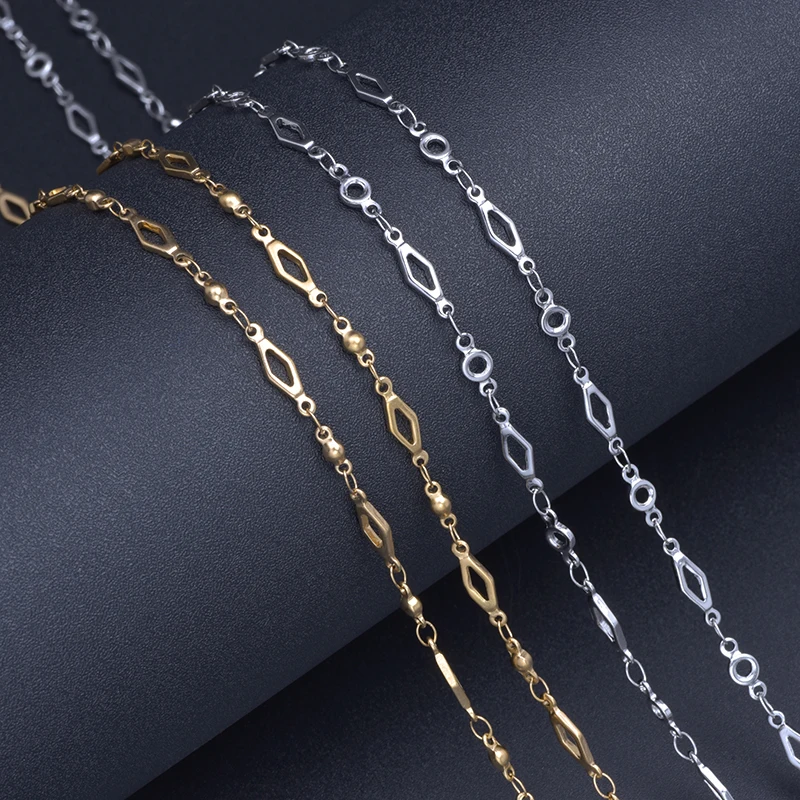 1Meter Rhombus Stainless Steel Round Link Chain Necklace for Women/Men Choker diy Decorate Bracelets Jewelry Making Materials
1Meter Rhombus Stainless Steel Round Link Chain Necklace for Women/Men Choker diy Decorate Bracelets Jewelry Making Materials